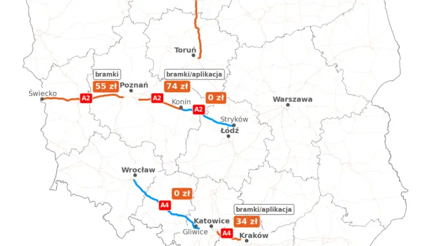 Jak płacić za autostrady w Polsce? E-TOLL, bramki, A1, A2, A4