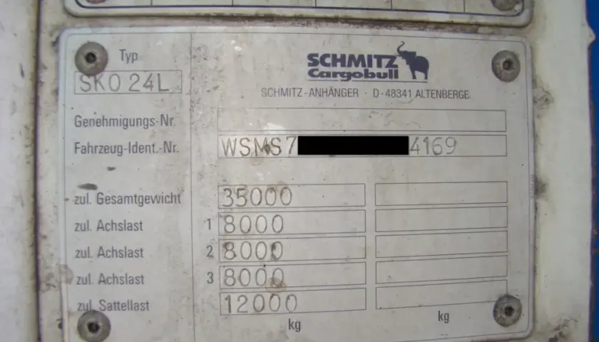 Gdzie jest VIN w naczepie Schmitz? Znajdź go szybko i bez problemów!