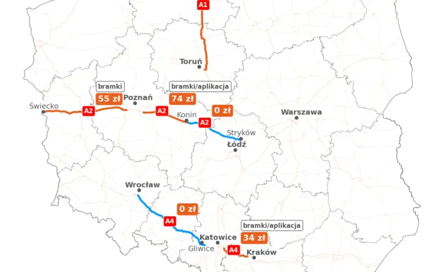 Jak płacić za autostrady w Polsce? E-TOLL, bramki, A1, A2, A4