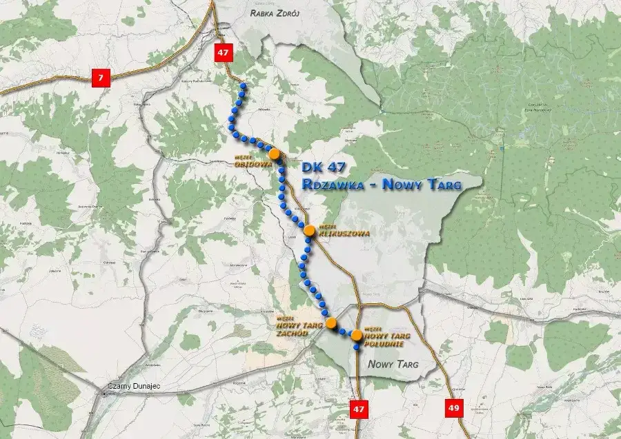 Mapa mikro-objazdów w okolicach Zakopianki